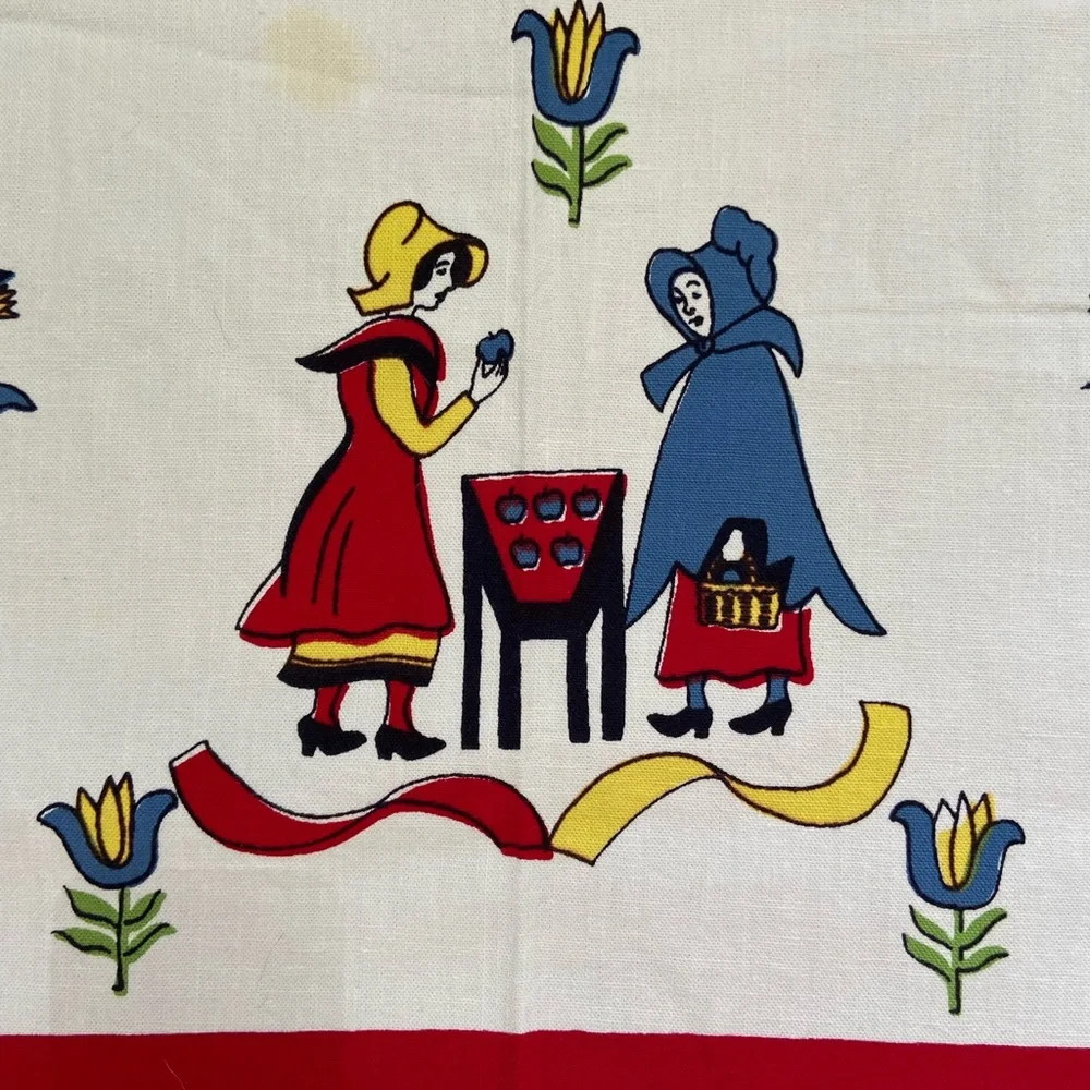 Vintage Table cloth Dutch‎ Images 52” x 48”